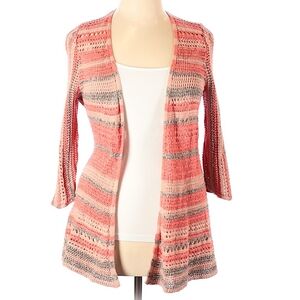 Style & Co. Multicolored Open-Front Knit Cardigan